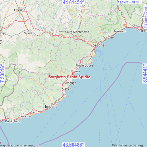 Borghetto Santo Spirito on map
