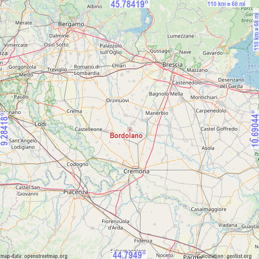 Bordolano on map