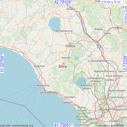 Blera on map