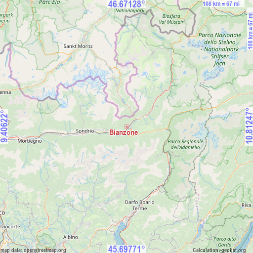 Bianzone on map