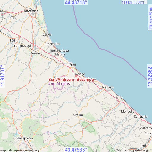 Sant'Andrea in Besanigo on map