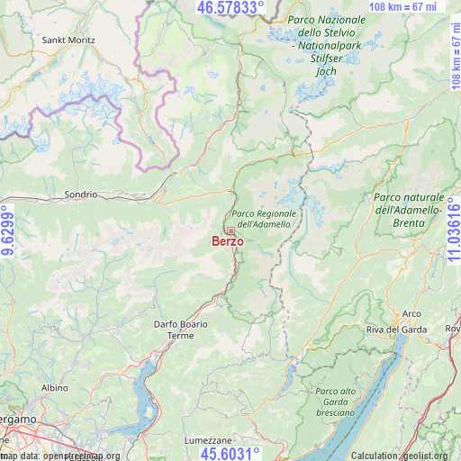 Berzo on map