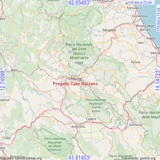 Progetto Case Bazzano on map