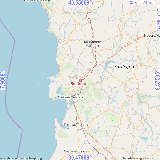 Bauladu on map