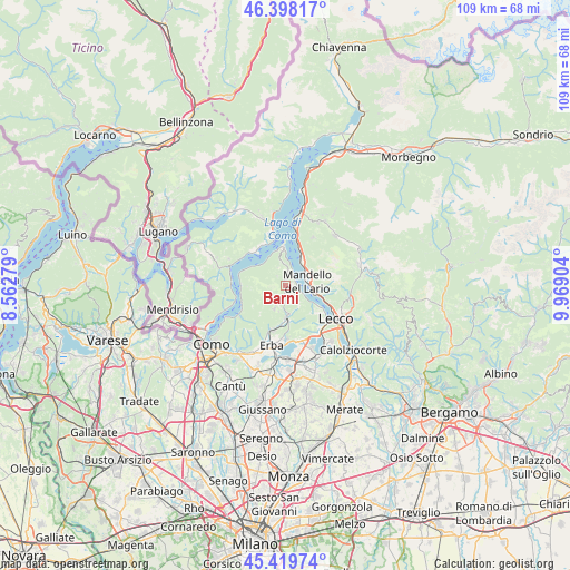 Barni on map