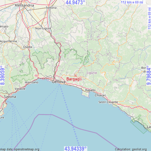 Bargagli on map