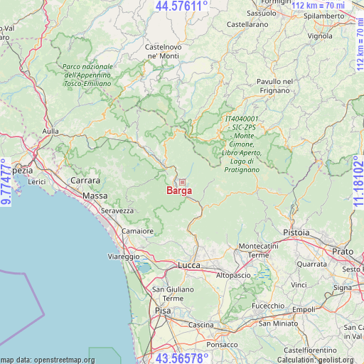 Barga on map