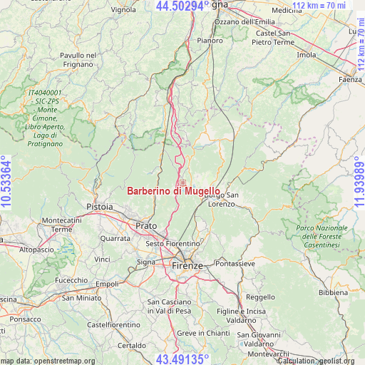 Barberino di Mugello on map