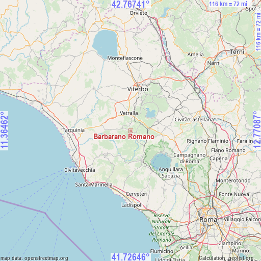 Barbarano Romano on map