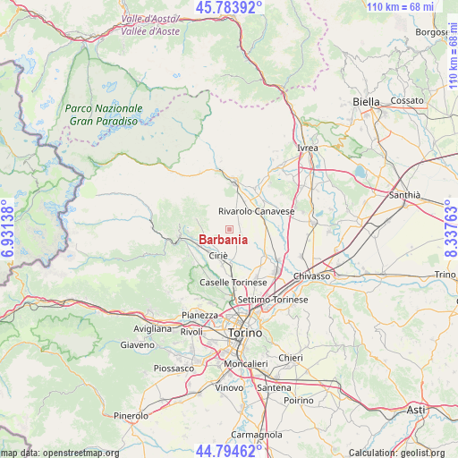 Barbania on map