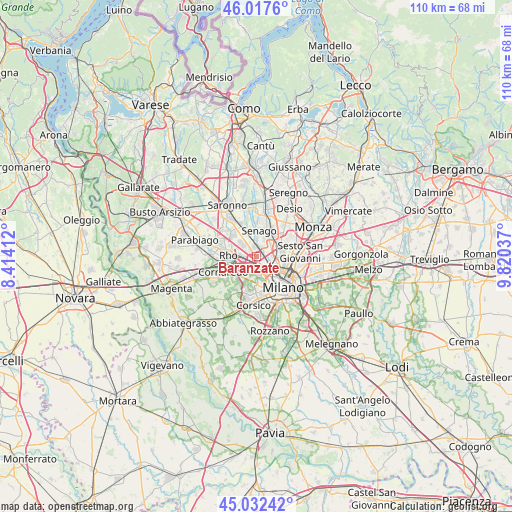 Baranzate on map