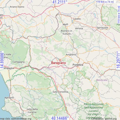 Baragiano on map