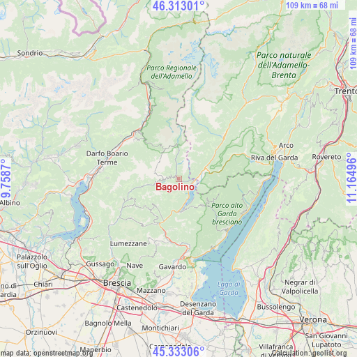 Bagolino on map