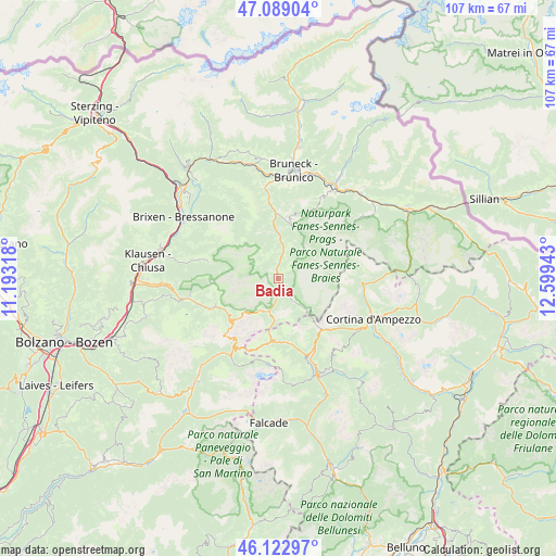 Badia on map