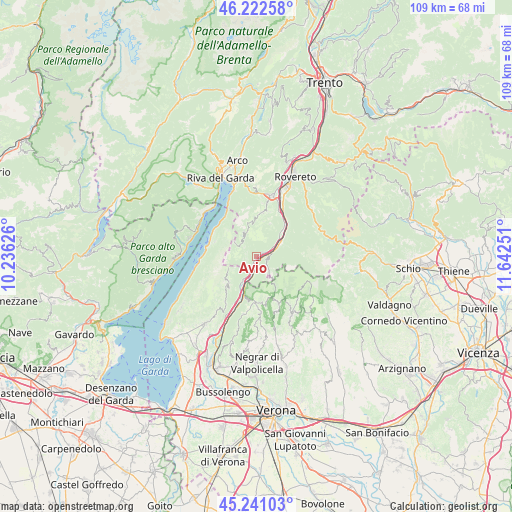 Avio on map