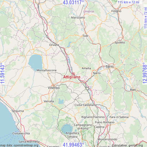 Attigliano on map