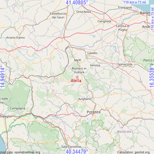 Atella on map