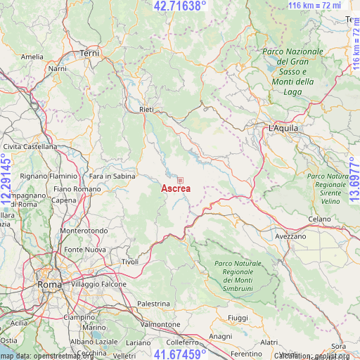 Ascrea on map