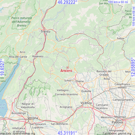 Arsiero on map