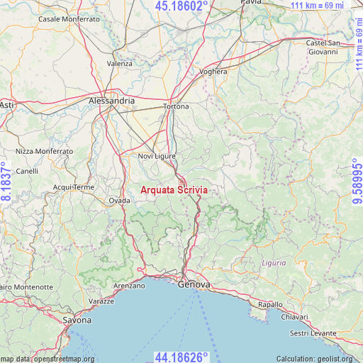 Arquata Scrivia on map
