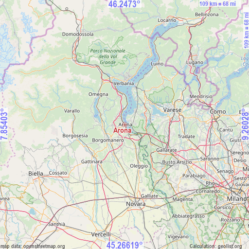 Arona on map