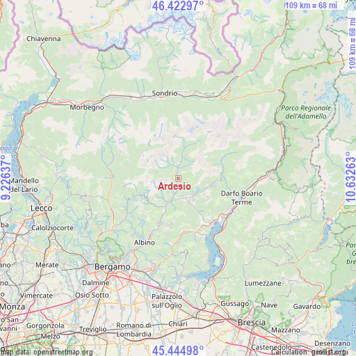 Ardesio on map