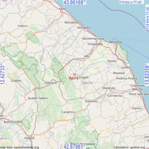 Apiro on map