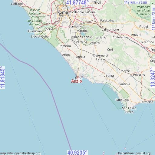Anzio on map