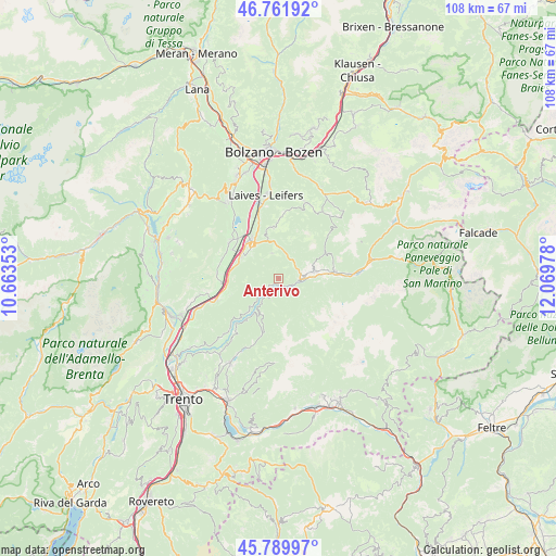 Anterivo on map