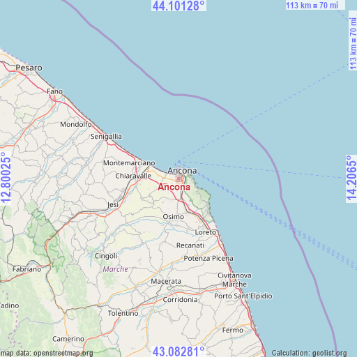 Ancona on map