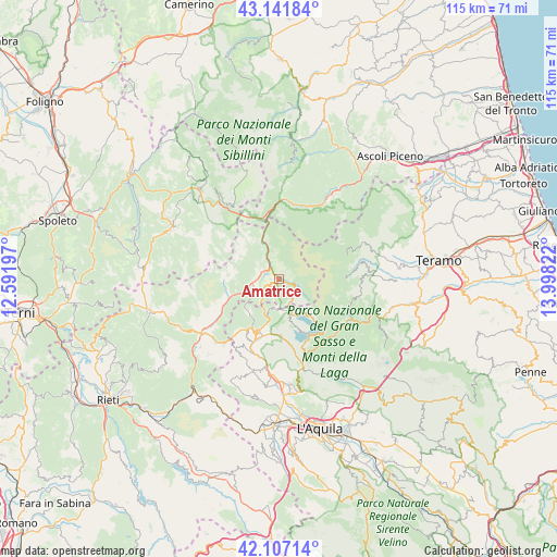 Amatrice on map