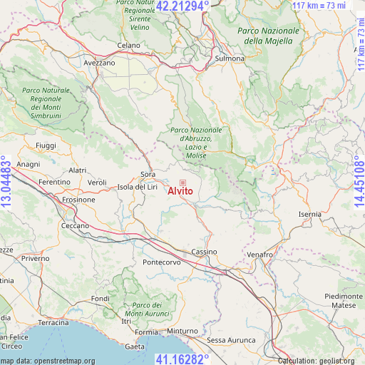 Alvito on map