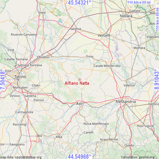 Alfiano Natta on map