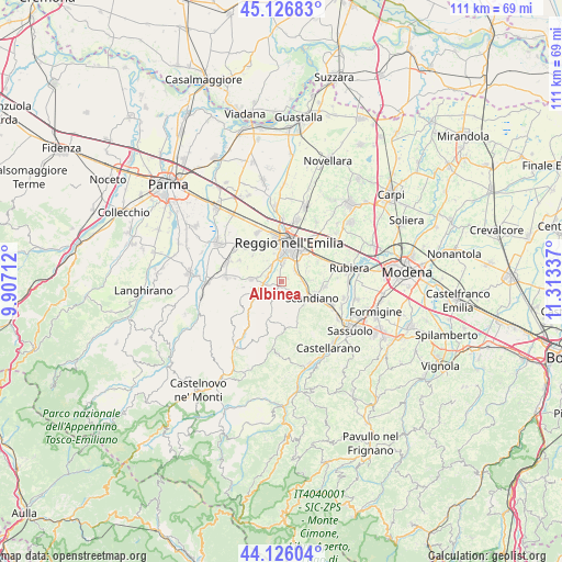 Albinea on map