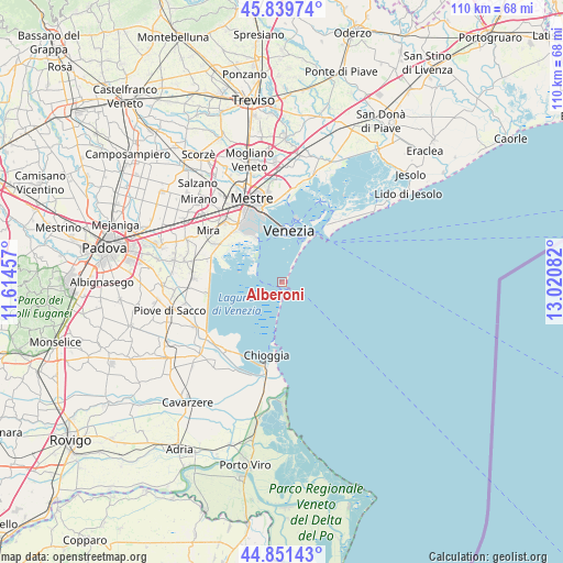 Alberoni on map