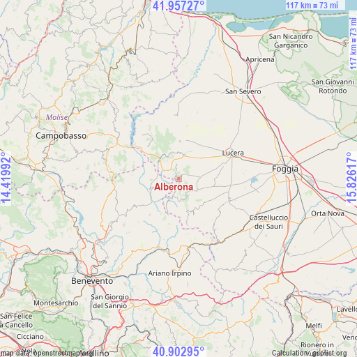 Alberona on map