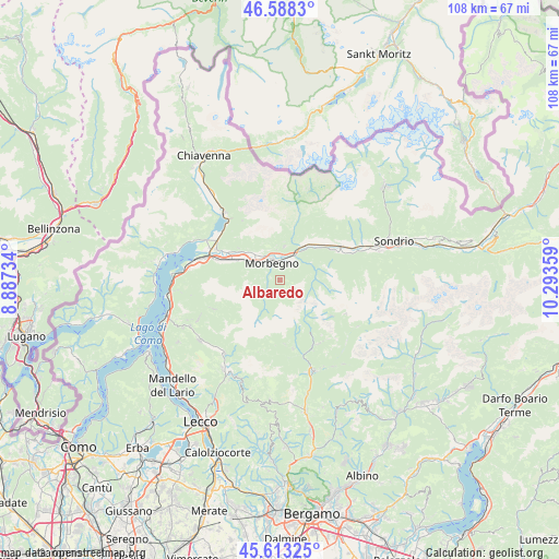 Albaredo on map