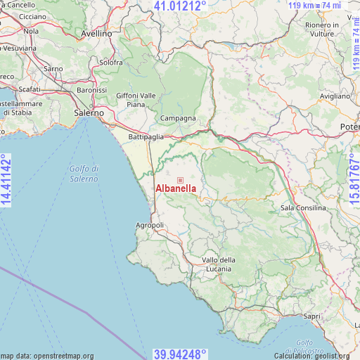 Albanella on map