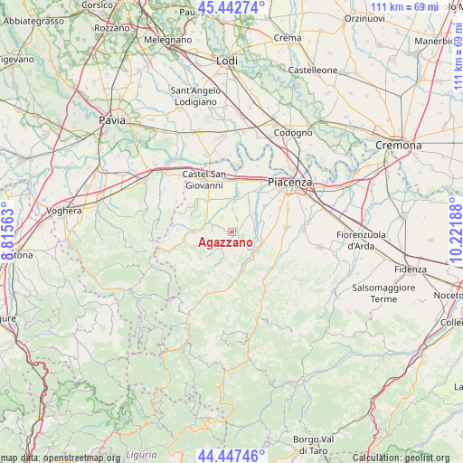 Agazzano on map