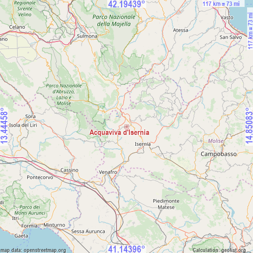 Acquaviva d'Isernia on map