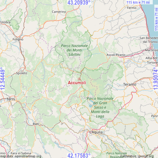 Accumoli on map