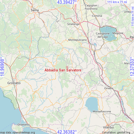 Abbadia San Salvatore on map