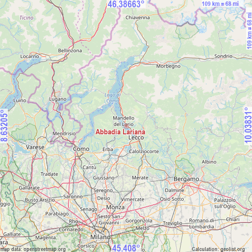 Abbadia Lariana on map
