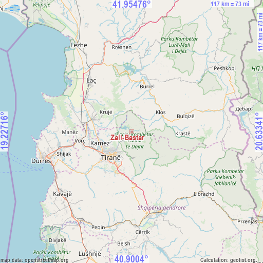 Zall-Bastar on map