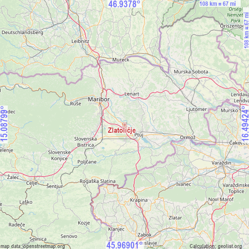 Zlatoličje on map