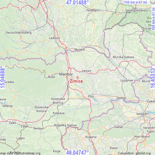 Zimica on map