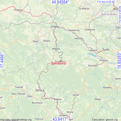 Zavidovići on map
