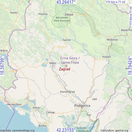 Zagrad on map