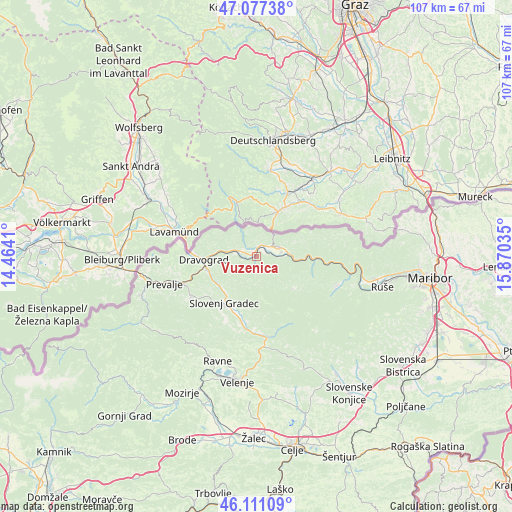 Vuzenica on map