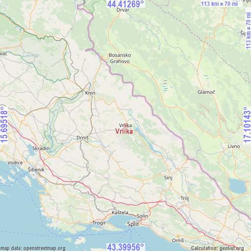 Vrlika on map